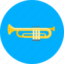 trumpet, equipment, instrument, music, musical, sound, tool