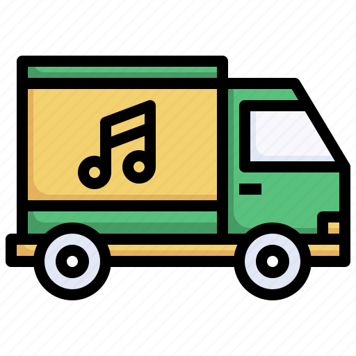 Truck, delivery, music, note, transportation, store icon - Download on Iconfinder