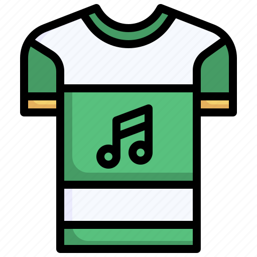 Tshirt, music, note, clothes, fashion, merchandising icon - Download on Iconfinder