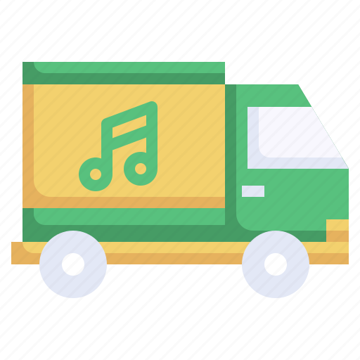 Truck, delivery, music, note, transportation, store icon - Download on Iconfinder