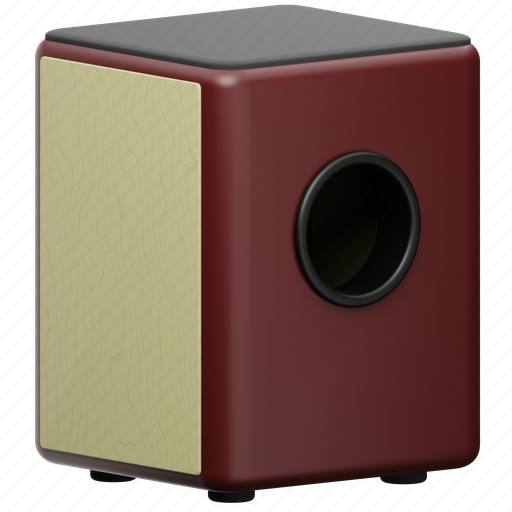 Cajon, musical instrument, equipment, ornament, music, sound, element 3D illustration - Download on Iconfinder