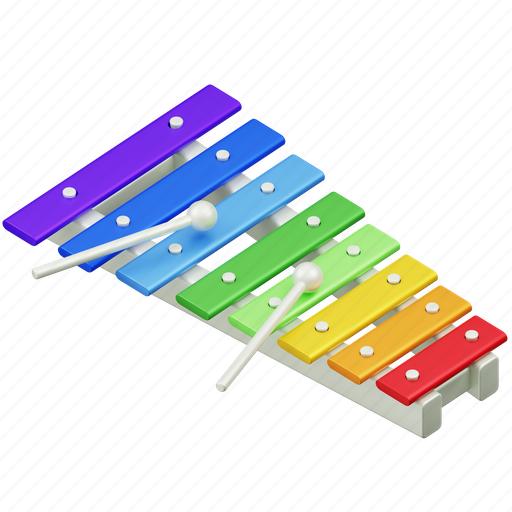 Xylophone, musical instrument, equipment, ornament, music, element, musical 3D illustration - Download on Iconfinder
