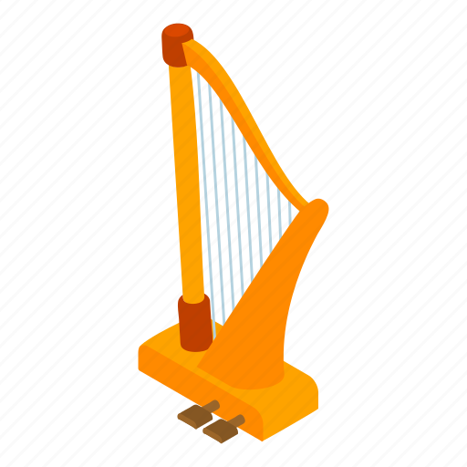 Ancient, cartoon, d514, harp, isometric, logo, object icon - Download on Iconfinder
