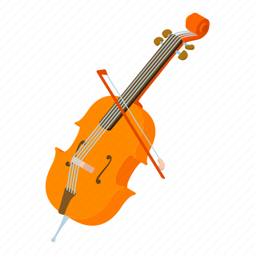 Fiddle, instrument, isometric, logo, music, object, violin icon - Download on Iconfinder