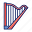 harp, music, instrument, sound 
