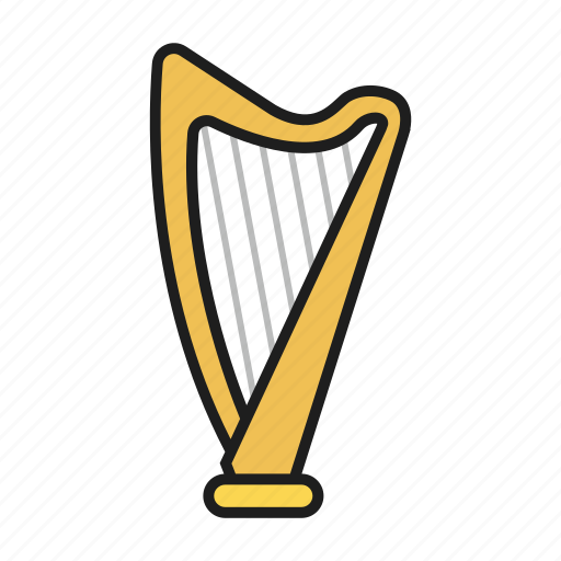 Harp, music, musical instrument, play on harp icon - Download on Iconfinder