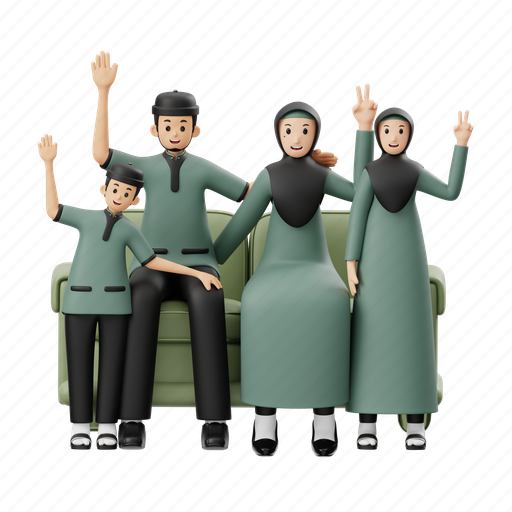 Family, photos, ramadan, islamic, people, culture, character 3D illustration - Download on Iconfinder