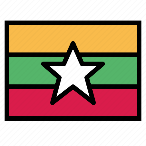 Flag, myanmar, country, nation, world icon - Download on Iconfinder