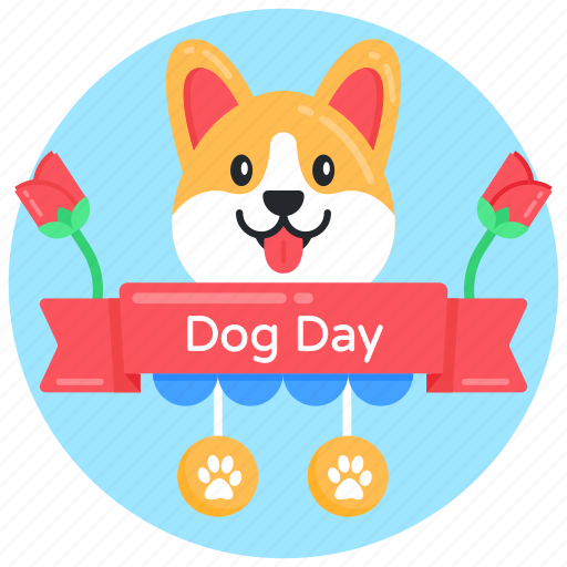 International dog day, dog day banner, pet day banner, puppy day banner, dog day label icon - Download on Iconfinder