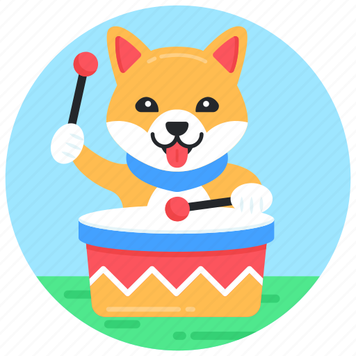 Dog drum, pet drum, dog playing drum, dog drummer, dog beating drum icon - Download on Iconfinder