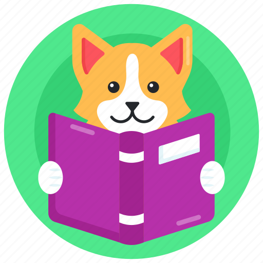 Dog book, dog reading, puppy reading, animal reading, pet reading icon - Download on Iconfinder