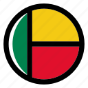 benin, flag, country, nation, national, flags, national flag, country flag, circle