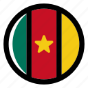 cameroon, flag, country, nation, national, flags, national flag, country flag, circle