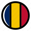 chad, flag, country, nation, national, flags, national flag, country flag, circle