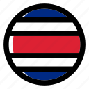 costa rica, flag, country, nation, national, flags, national flag, country flag, circle