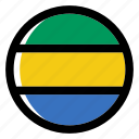 gabon, flag, country, nation, national, flags, national flag, country flag, circle