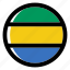 gabon, flag, country, nation, national, flags, national flag, country flag, circle 