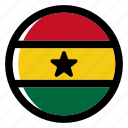 ghana, flag, country, nation, national, flags, national flag, country flag, circle