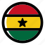 ghana, flag, country, nation, national, flags, national flag, country flag, circle 