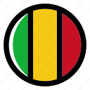 mali, flag, country, nation, national, flags, national flag, country flag, circle