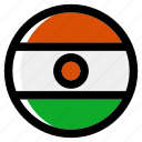 niger, flag, country, nation, national, flags, national flag, country flag, circle