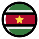 suriname, flag, country, nation, national, flags, national flag, country flag, circle