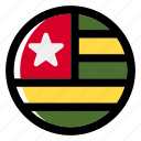 togo, flag, country, nation, national, flags, national flag, country flag, circle
