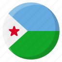 djibouti, flag, country, nation, national, flags, national flag, country flag, circle