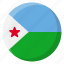djibouti, flag, country, nation, national, flags, national flag, country flag, circle 