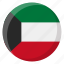 kuwait, flag, country, nation, national, flags, national flag, country flag, circle 