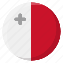 malta, flag, country, nation, national, flags, national flag, country flag, circle