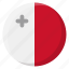 malta, flag, country, nation, national, flags, national flag, country flag, circle 