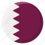 qatar, flag, country, nation, national, flags, national flag, country flag, circle 