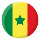 senegal, flag, country, nation, national, flags, national flag, country flag, circle