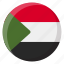 sudan, flag, country, nation, national, flags, national flag, country flag, circle 