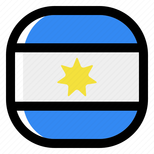 Argentina, national, world, flag, country, nation, square icon - Download on Iconfinder