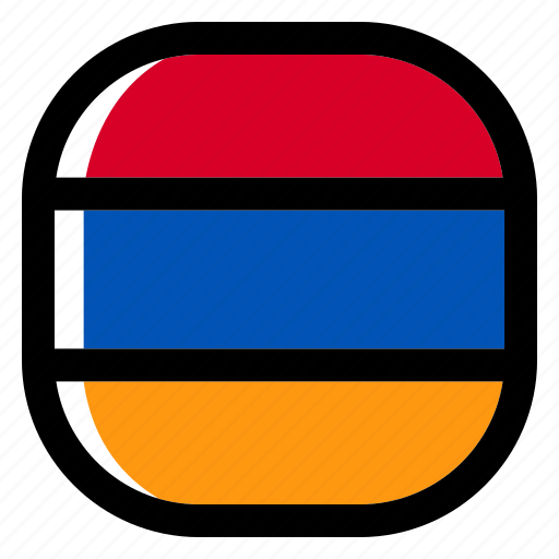 Armenia, national, world, flag, country, nation, square icon - Download on Iconfinder