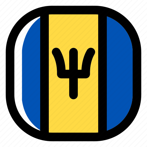 Barbados, national, world, flag, country, nation, square icon - Download on Iconfinder