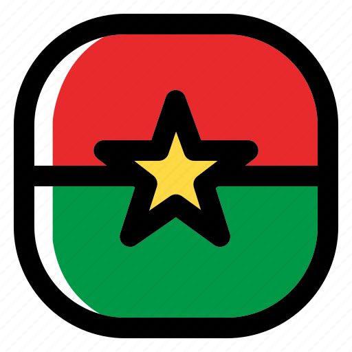 Burkina faso, national, world, flag, country, nation, square icon - Download on Iconfinder