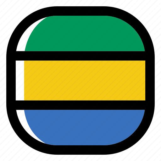 Gabon, national, world, flag, country, nation, square icon - Download on Iconfinder