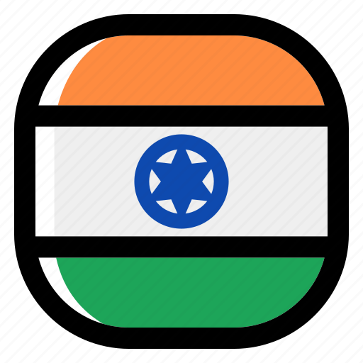 India, national, world, flag, country, nation, square icon - Download on Iconfinder