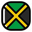 jamaica, national, world, flag, country, nation, square