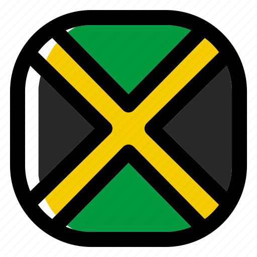 Jamaica, national, world, flag, country, nation, square icon - Download on Iconfinder
