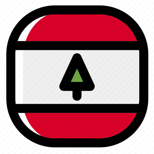 Lebanon, national, world, flag, country, nation, square icon - Download on Iconfinder