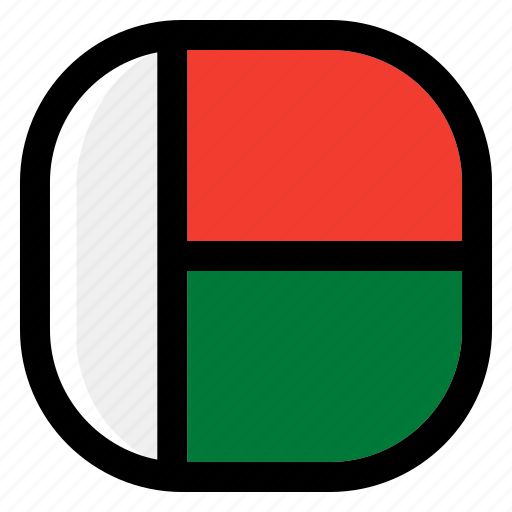 Madagascar, national, world, flag, country, nation, square icon - Download on Iconfinder