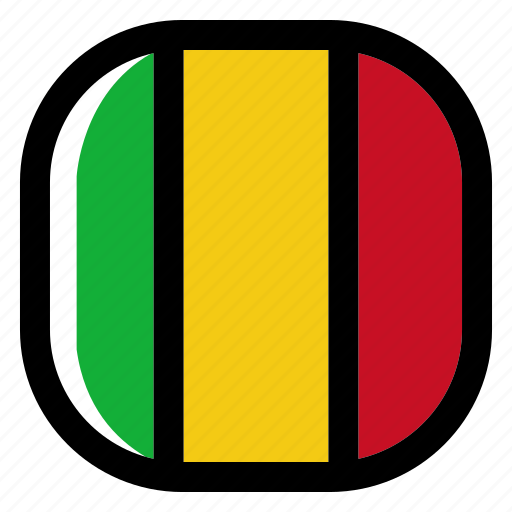 Mali, national, world, flag, country, nation, square icon - Download on Iconfinder