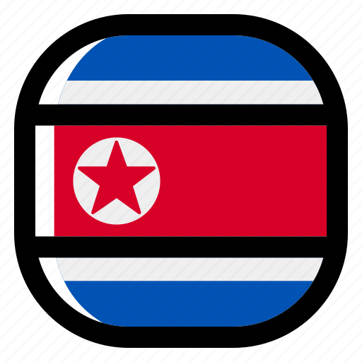 North korea, national, world, flag, country, nation, square icon - Download on Iconfinder