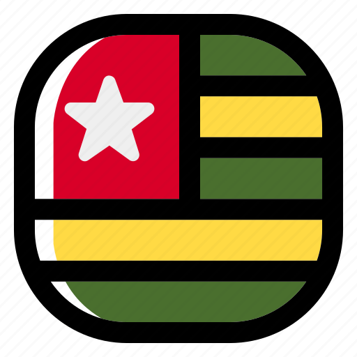 Togo, national, world, flag, country, nation, square icon - Download on Iconfinder