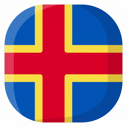 Aland islands, national, world, flag, country, nation, square icon - Download on Iconfinder