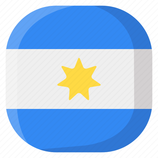 Argentina, national, world, flag, country, nation, square icon - Download on Iconfinder